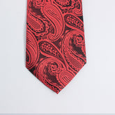 RED & BLACK PAISLEY FESTIVE TIE